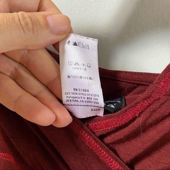 Patagonia Wool Layering Pullover Hoodie in Maroon S - Picture 10 of 11